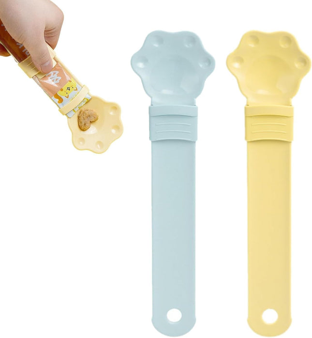 2 Cat Strip Feeder Squeeze Spoons Capable of Licking Wet Cat Pet Liquid Snack Spoons Multifunctional Pet