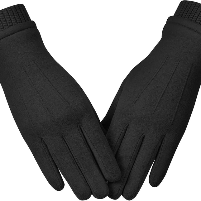 Womens Winter Suede Gloves With Touch Screen Texting Finger Wool Lined Windproof Warm Fashion Dress Gloves