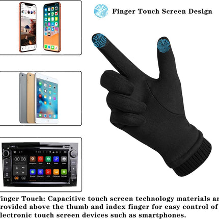 Womens Winter Suede Gloves With Touch Screen Texting Finger Wool Lined Windproof Warm Fashion Dress Gloves