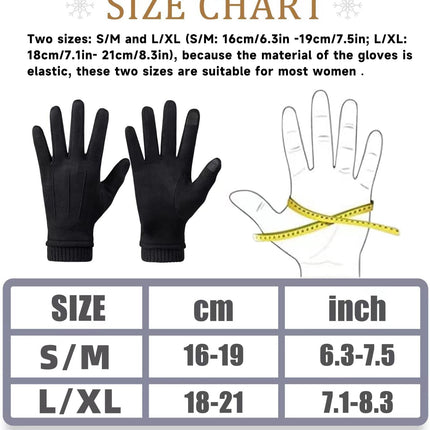 Womens Winter Suede Gloves With Touch Screen Texting Finger Wool Lined Windproof Warm Fashion Dress Gloves