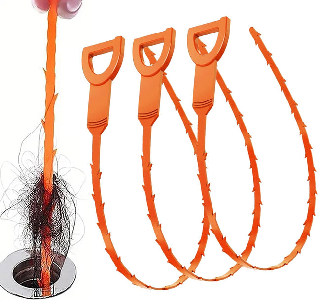 25 Inch Drain Snake Clog Remover 3 Pcs Hair Clog Auger Drain Cleaner Tool Suitable for Dredging Clogged