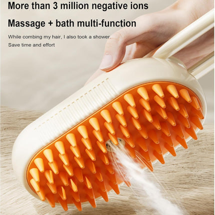 Puffease Spritz Defur Comb for Cats Dogs, Steam Pet Brush with Spray Function, Spray Defur Comb for Pet Bathing, Shedding & Grooming (Purple)
