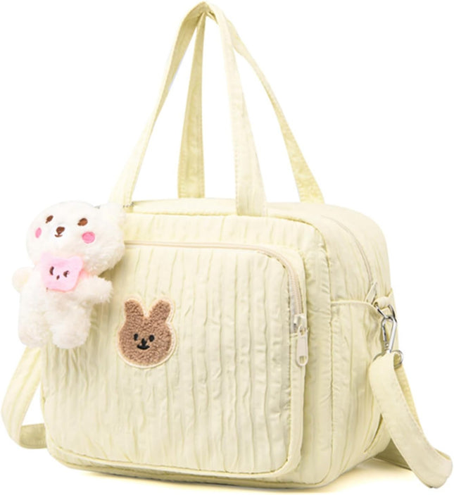 Diaper Tote Bag 9.5inch Tote Diaper Bag with Plush Doll Pendant Adjustable Strap & Handle Large – product detail