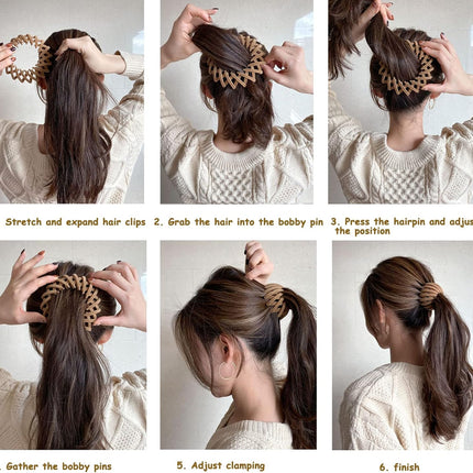 7PCS Birds Nest Hair Clip Holder and Lazy Plate Hairpin for Thin Hair