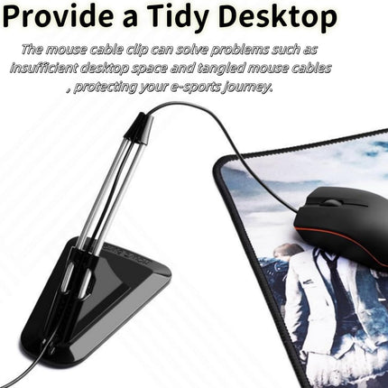 Gaming Mouse Bungee, Highly & Fashionable Mouse Cord Holder for Esports，Flexible Mouse Bungee Cord Management, Universal Game Mouse Cable Management Fixer Holder. (Black)