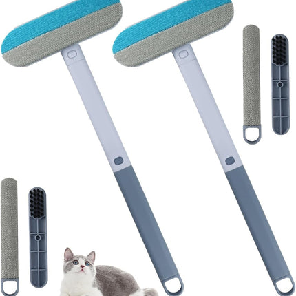 2 Pack 4 in 1 Pet Hair Remover for Couch & Furniture, Cat and Dog Hair Remover Pet Fur Cleaner Brush Hair Removal Tool for Clothing, Bedding, Sofa, Pet Bed