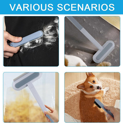 2 Pack 4 in 1 Pet Hair Remover for Couch & Furniture, Cat and Dog Hair Remover Pet Fur Cleaner Brush Hair Removal Tool for Clothing, Bedding, Sofa, Pet Bed