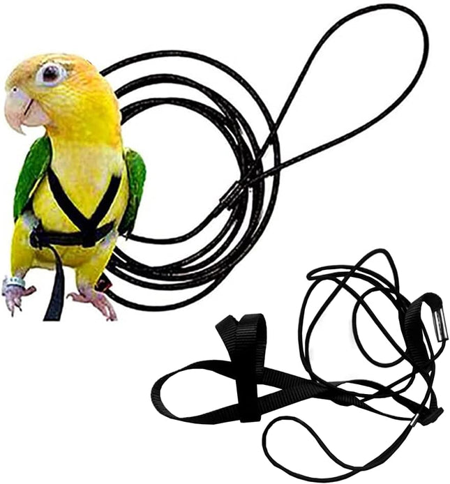Adjustable Birds Harness and Leash Parrot Harness Leash Training Supplies Pet Anti-bite Outdoor Flying (S