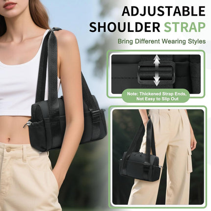 Mini Gym Tote Bag for Women Girls, Cute Fitness Gym Bag W/Wet Compartment Waterproof for Yoga Travel Workout Sport Bag, Black