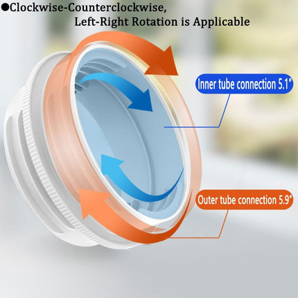 Air Conditioner Exhaust Hose Connector, Portable Air Conditioning Exhaust Hose Adapter, Pipe Reducer Connector Universal for 5.1" and 5.9" Hose