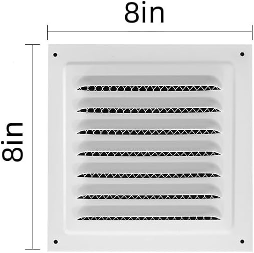 2pcs Attic Vent Soffit Vent Aluminum Wall Metal Shed Square Louver Grille (White 8 x 8 -2 – product detail