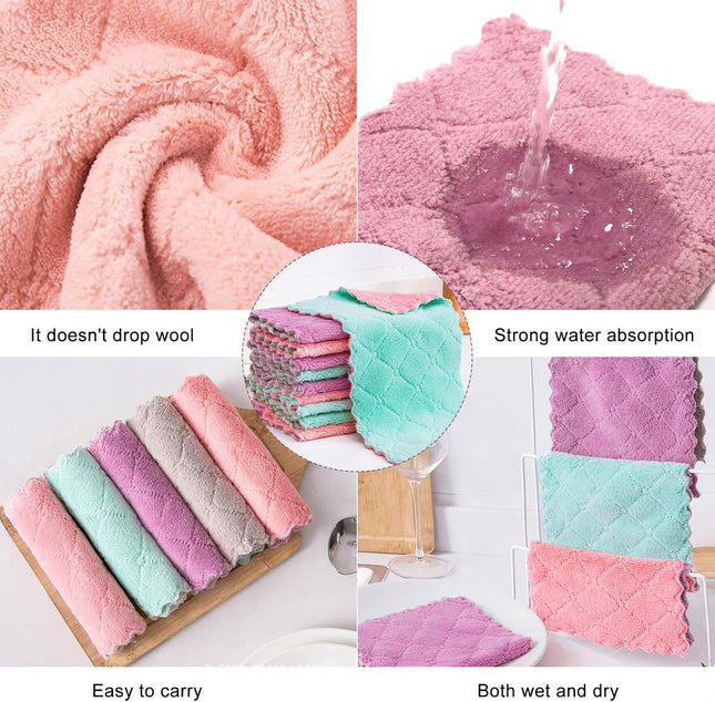 20 Pack Cleaning Cloth Kitchen Cloth Dish Towels Super Absorbent Coral Velvet Dishtowels – product detail