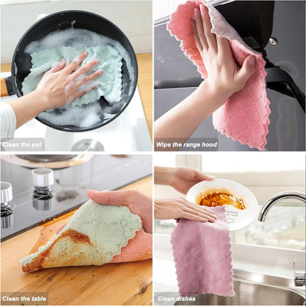 20 Pack Cleaning Cloth Kitchen Cloth, Dish Towels Super Absorbent Coral Velvet Dishtowels, Microfiber Premium Soft Tea Towels, Quick Dry Rags, Multipurpose Reusable Washcloths, Non-Stick Oil Cloths.