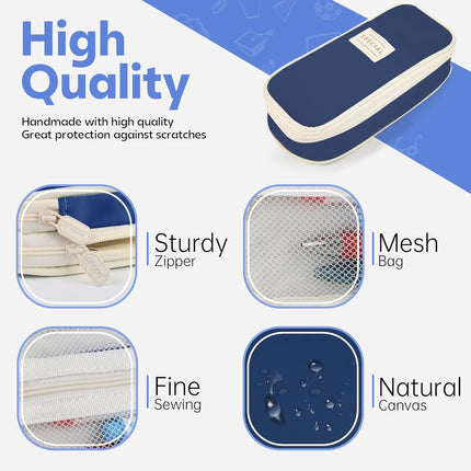 Pencil Case, Large Capacity Aesthetic Pen Cases with Durable Zipper, Big Stationery Pencil Pouch for Women & Men