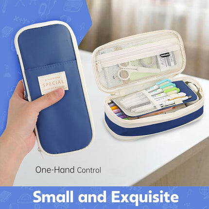 Pencil Case, Large Capacity Aesthetic Pen Cases with Durable Zipper, Big Stationery Pencil Pouch for Women & Men