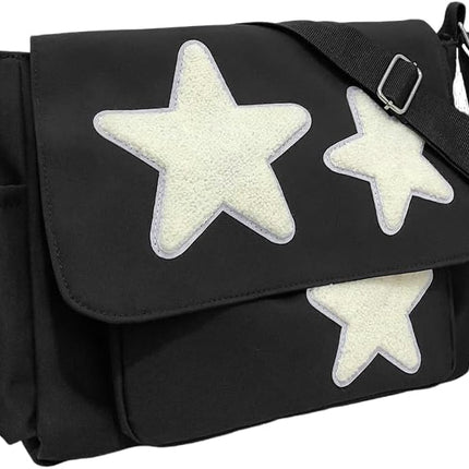 Cute Messenger Bag, Aesthetic Crossbody Bag, Y2K Star Grunge Bag Emo Shoulder Tote Purse for Women