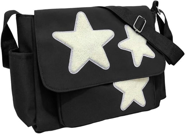 Cute Messenger Bag Aesthetic Crossbody Bag Y2K Star Grunge Bag Emo Shoulder Tote Purse for Women