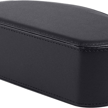 Tv Remote Holder Tray with 5 Compartments,PU Leather Remote Control Holder/Caddy Nightstand Decoration,Placed Media Remote Storage Box/Glasses/Makeup Brush/Office Products/Desktop Organizer (Black)