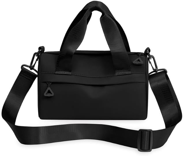 Mini Gym Bag for Women & Men Adjustable Small Duffle Bag with Detachable Strap Waterproof Gym in Black