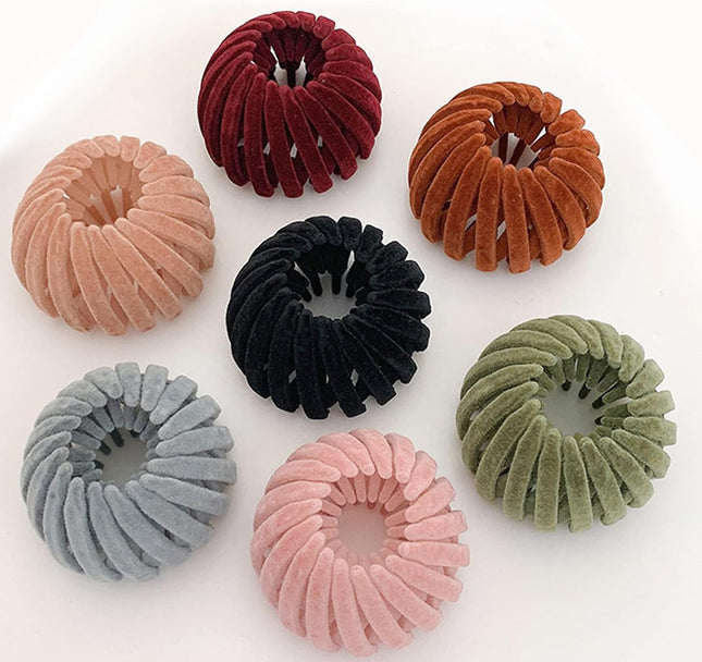 7PCS Bird Nest Magic Hair Clip Lazy Birds Nest Plate Hairpin for Women and Girls Velvet Fabric Anti-Skid
