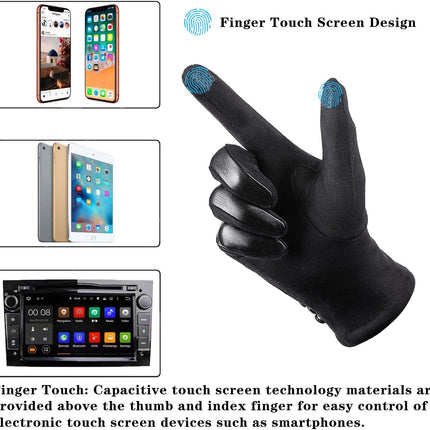 Womens Winter Leather Gloves Touch Screen Wool Lined Windproof Warm Suede Fashion Dress Gloves