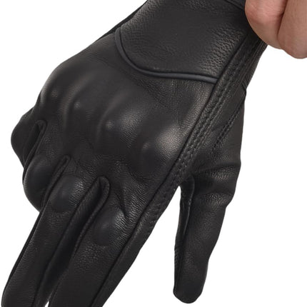 Motorcycle Leather Gloves for Men Touchscreen Motocross Gloves Moto Gloves Dirt Bike Biker Riding Gloves Black