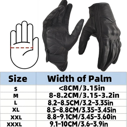 Motorcycle Leather Gloves for Men Touchscreen Motocross Gloves Moto Gloves Dirt Bike Biker Riding Gloves Black