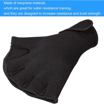 2 Pairs Swimming Gloves Swim Training Gloves Neoprene Gloves Webbed Fitness Water Resistance Training Gloves for Swimming Diving with Wrist Strap