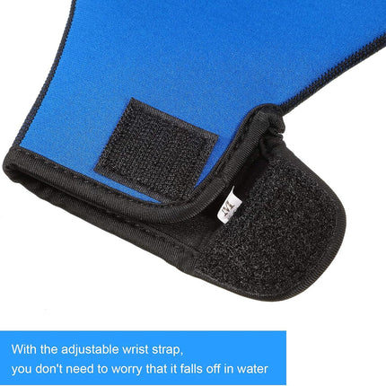 2 Pairs Swimming Gloves Swim Training Gloves Neoprene Gloves Webbed Fitness Water Resistance Training Gloves for Swimming Diving with Wrist Strap