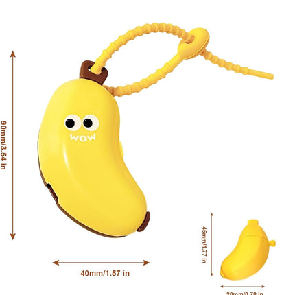 2PCS Banana Toothbrush Case, Portable Toothbrush Holder with Silicone Toothpaste Dispenser, Compact Hanging Travel Organizer for Home Camping Outdoor (Yellow)