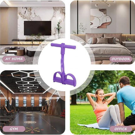 6-Tube Pedal Resistance Band, Premium Elastic Tension Rope for Full Body Workout, Natural Latex Fitness Bands for Strength Training,Yoga Stretching Slimming Training, Home Gym Exercise Equipment