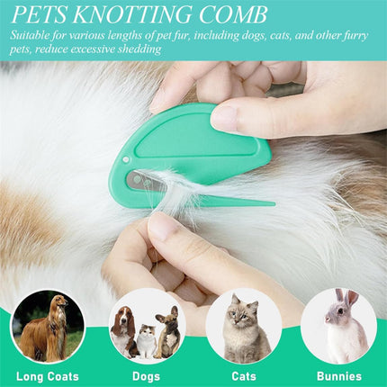 Knotting Comb 6Pcs Pet Hair Remover Knot Combs Letter Opener Mail Envelope Wrapping Paper Cutter with Safe Plastic Handle for Cats Dogs Letters