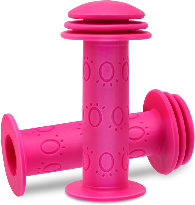 Kids Bike Handlebar Grips Bike Handle Grips for Boys Girls 105mm Non-Slip Soft Rubber with Mushroom