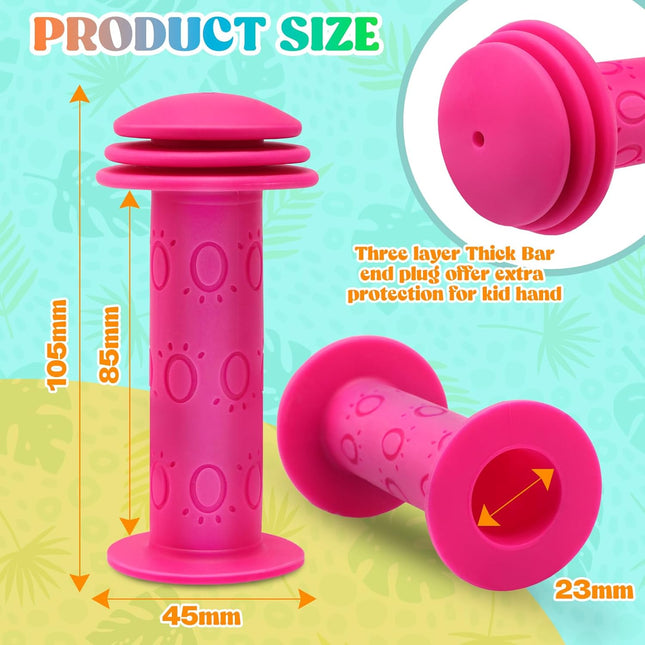 Kids Bike Handlebar Grips Bike Handle Grips for Boys Girls 105mm Non-Slip Soft Rubber with Mushroom – product detail
