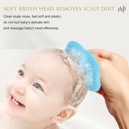 2PCS Baby Scalp Brush & Comb Set - Silicone Curved Design, Gentle Massage for Newborn Bath, Cradle Cap Care, Shower Gift