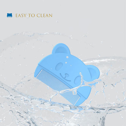 2PCS Baby Scalp Brush & Comb Set - Silicone Curved Design, Gentle Massage for Newborn Bath, Cradle Cap Care, Shower Gift