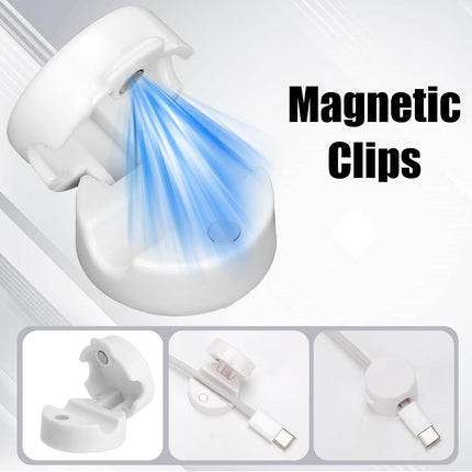 Magnetic Cable Clips 12-Pack – Cord Holders for Desk, Car, Wall & Office – Organizer for Phone Charging Cables, USB Wires & Headphone Cords – White