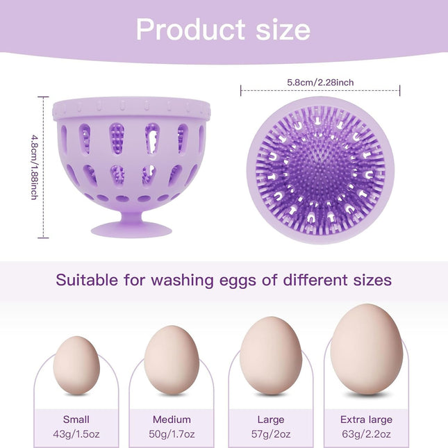 Silicone Egg Brush Cleaner with Suction Cup Premium Fresh Egg Washer and Brush for Easy Cleaning of – product detail