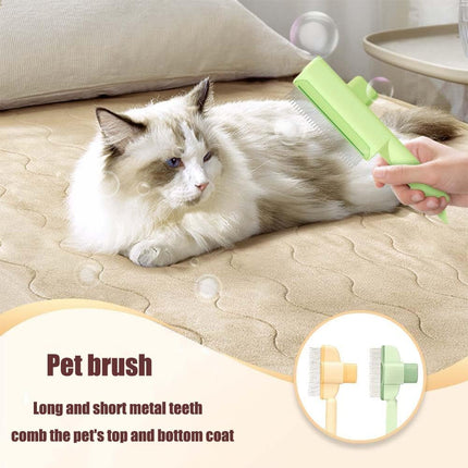 Avatore Zenbrush - Removes Fur & Relieves Pain, Zen Brush for Cats, Zenbrush Cat Comb, Self-Cleaning Cat Brush with Release Button, Cat Grooming Flea Brush for Short & Long Cat (orange,2pcs)