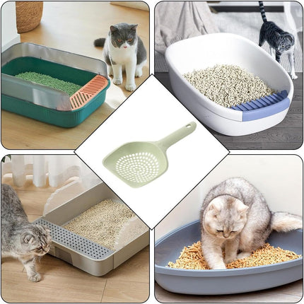 Cat Litter Scoop, Kitten Pooper Lifter, Non Stick Sifter Poop Cleaner Corner Shovel,Cat Feces Scoop, Cat Cleaning Supplies, A Variety Of Colors Available, Durable And Reliable (B)