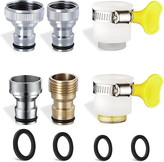 Faucet Tap Quick Connector Kit 4 Washing Machine Connector and 2 Universal Faucet Adapter Thread