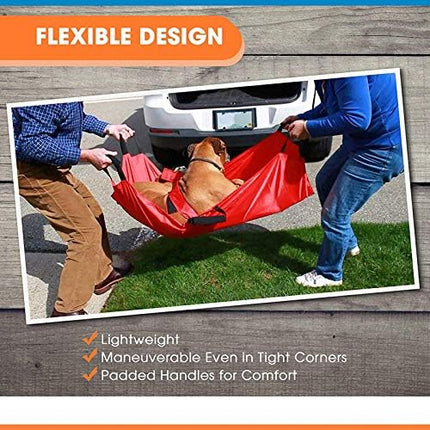 Transport Stretcher for Dogs - Emergency Animal Carrier with Safety Strap - 250 Pound Weight Limit - Pet Stretcher