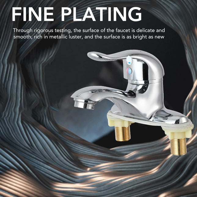Modern Bathroom Sink Faucet Zinc Alloy Chrome Finish 2 Hole Single Handle Easy Install Suitable for Home & – product detail