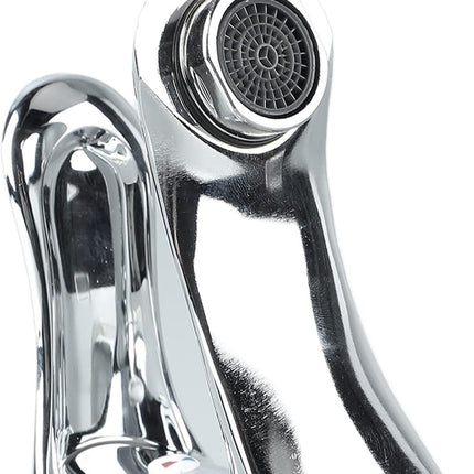 Modern Bathroom Sink Faucet, Zinc Alloy, Chrome Finish, 2 Hole, Single Handle, Easy Install, Suitable for Home & Hotel