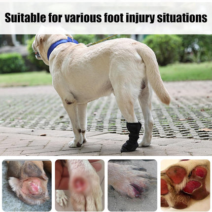 Dog Paw Wound Cover - Pet Waterproof Foot Covers | Claw Shoe Covers | Adjustable Dog Boots for Injured Paws | Breathable Four-Legged Claw Shoe Covers | Non-Slip Dog Injury Protection C