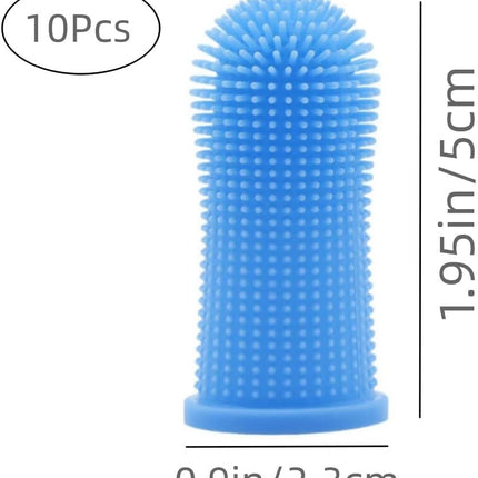 Dog Toothbrush, 10Pcs Soft Dog Finger Toothbrush, 360º Dog Finger Toothbrush, Silicone Pets Teeth Cleaning Toothbrush Kit for Dogs Puppies, Small Pets Dental Care