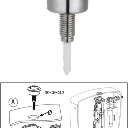 Top Push Button for Toilet Compatible with 49 Flush Valve Durable Replacement Part for Efficient Flushing Ideal for Home Office Commercial Use (Electroplated Silver Plating)