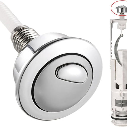 Top Push Button for Toilet Compatible with 49 Flush Valve Durable Replacement Part for Efficient Flushing Ideal for Home Office Commercial Use (Electroplated Silver Plating)