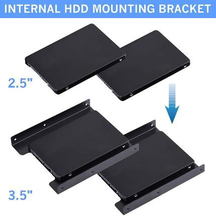 SSD Mounting Bracket 2Pack, 2.5'' SSD HDD to 3.5" Metal Mounting Adapter Hard Drive Holder for PC