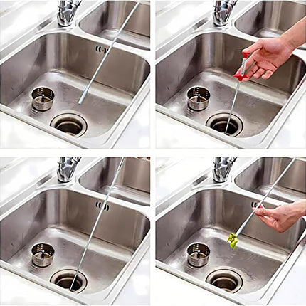 Drain Snake, Drain Clog Remover - Gutter Cleaning Tools Drain Cleaner for Toilet Sewer Shower Kitchen Bathroom Tub Clogged Drains Opener Cleaning Tool, Flexible Grabber Claw Pick Up Reacher (79 inch)